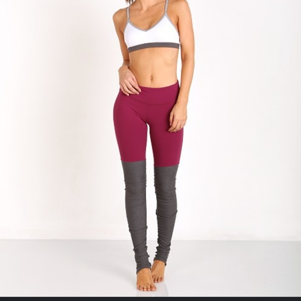 ALO Goddess Ribbed Two-Tone Leggings